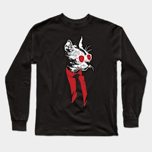 Mr. Cat with glasses Long Sleeve T-Shirt